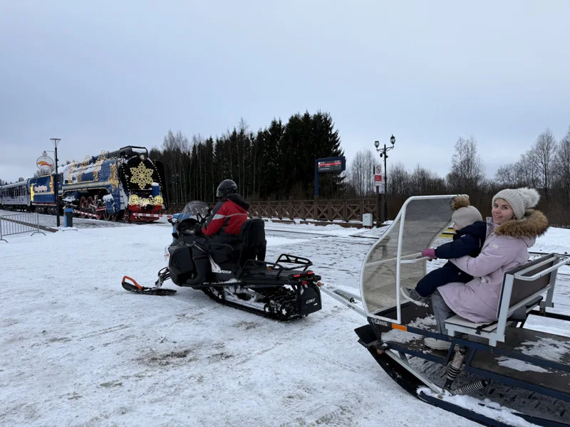 На современных санях за снегоходом - прогулка по лесу — фото 5, Сортавала | Покатаем