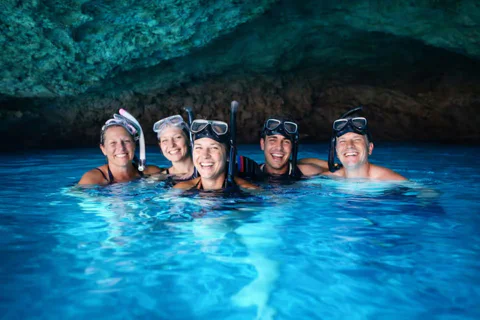 Blue Cave & War Tunnels & Mamula Island & Open Sea from Tivat
