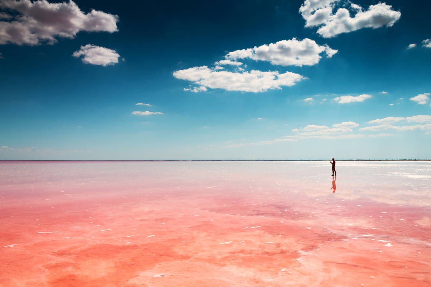 Розовое озеро Сасык-Сиваш рядом с Евпаторией