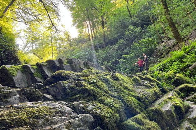 Виды Зимняя прогулка по субтропическому лесу среди водопадов. Ажек