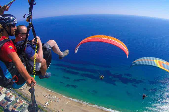 Paragliding over Alanya city. Paragliding in Turkey