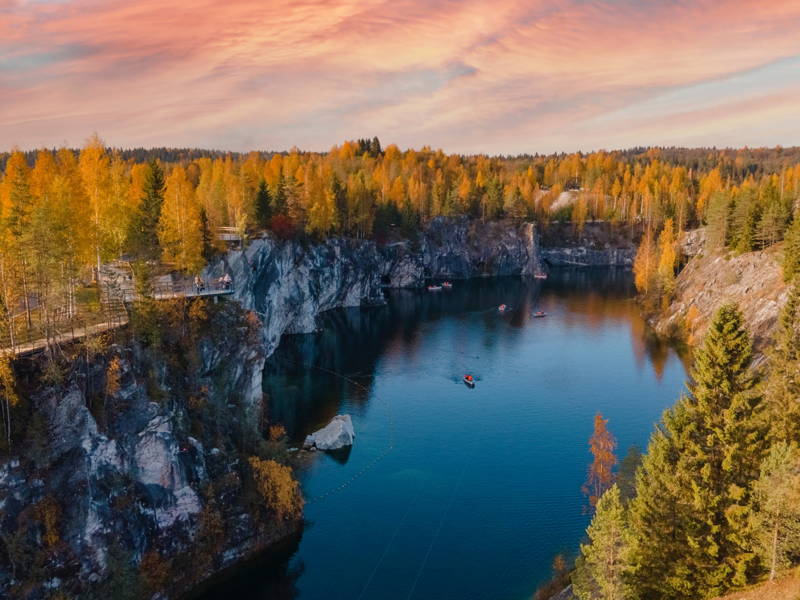 В мини-группе по Карелии: Рускеала, Мраморный каньон и водопады