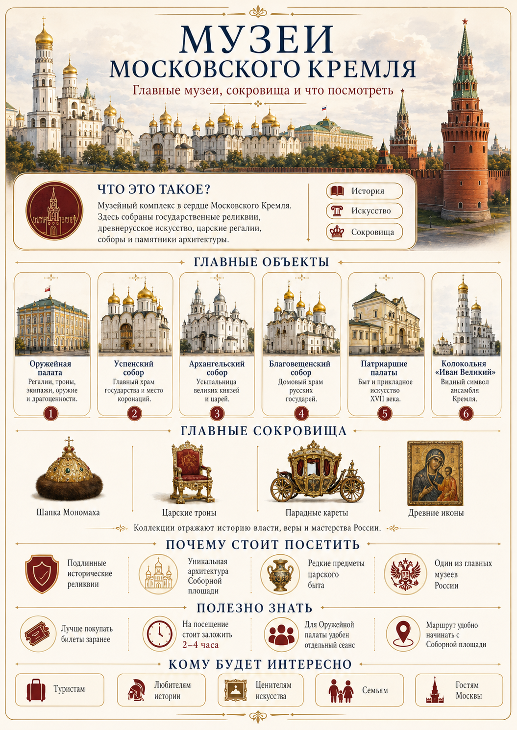 Инфографика: Музеи Московского Кремля