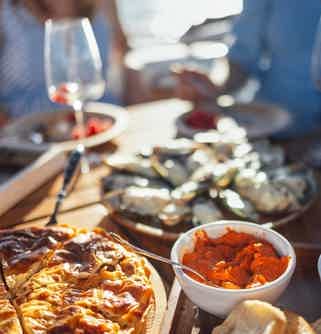 Purchase snacks from the onboard bistro bar