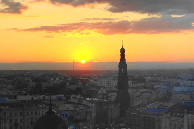 Виды Огни ночной Казани