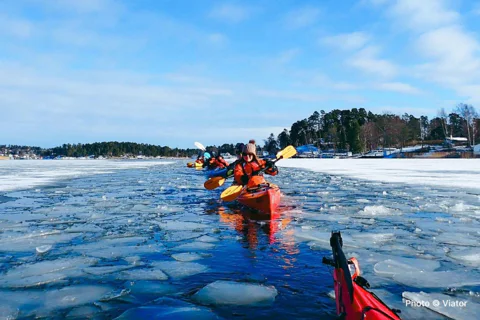 Winter Kayaking, Swedish Fika and hot Sauna Experience