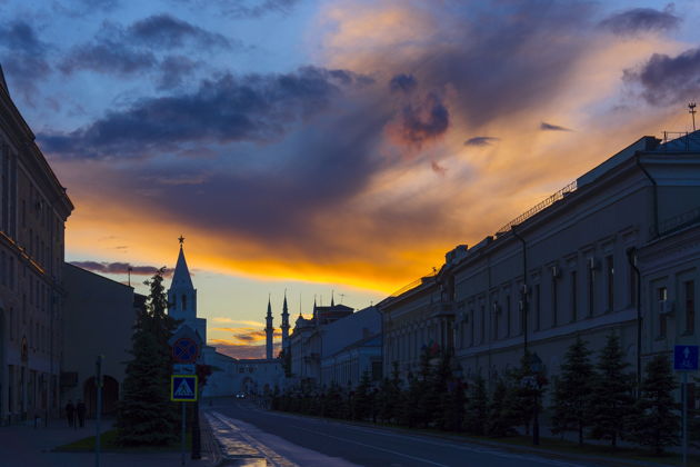 Виды Огни ночной Казани