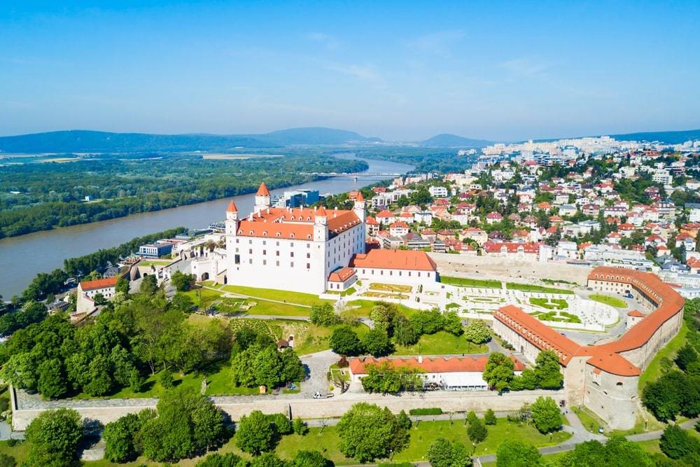 Bratislava city aerial view