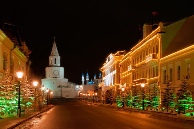 Виды Огни ночной Казани