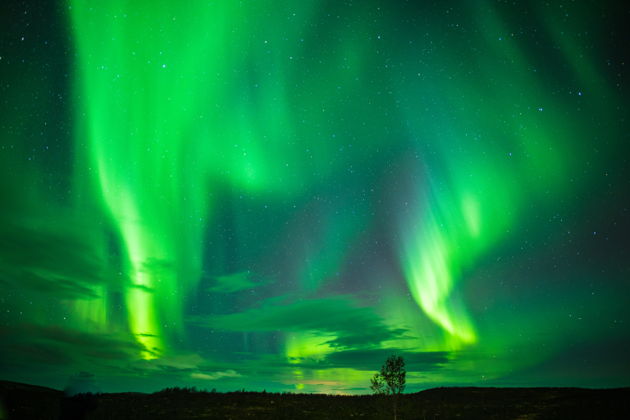 Виды Полярное сияние из Мурманска
