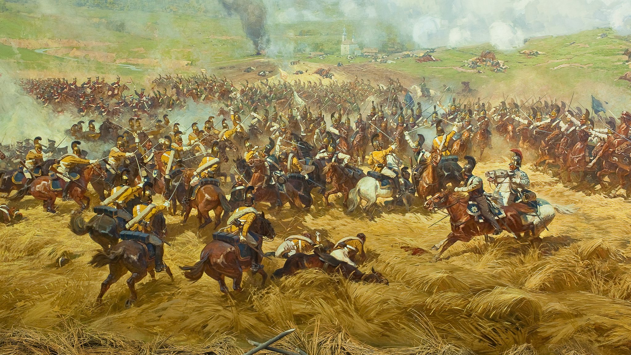 Бородинское сражение 1812. Ф А Рубо Бородинская битва. Бородинская битва 1812 панорама.