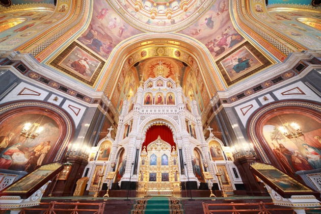 Виды Храм Христа Спасителя и храм Ильи Пророка в Обыденском переулке