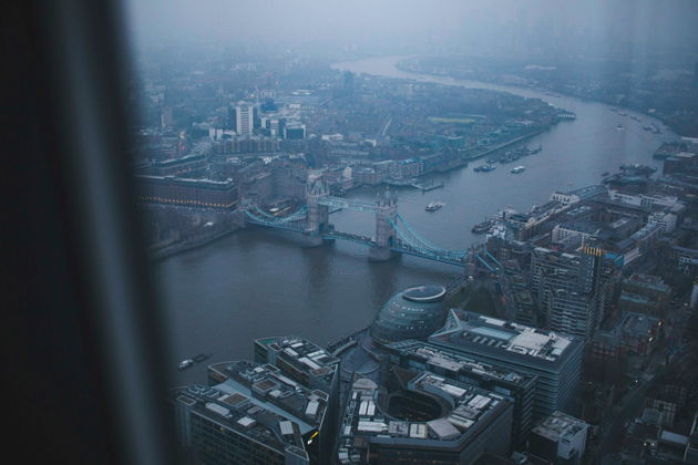 Панорама Лондона с The Shard - самая высокая смотровая площадка