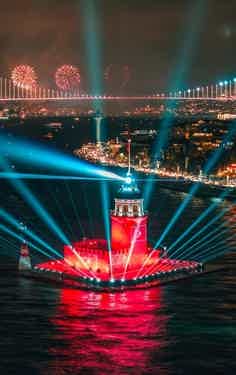 Sail the Bosphorus beneath Istanbul’s night lights