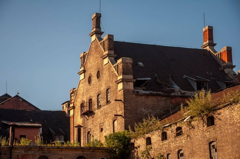 Old abandoned historic brick brewery