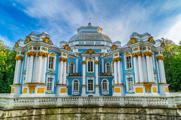 Виды Царское Село: Екатерининский дворец, парк и Феодоровский собор