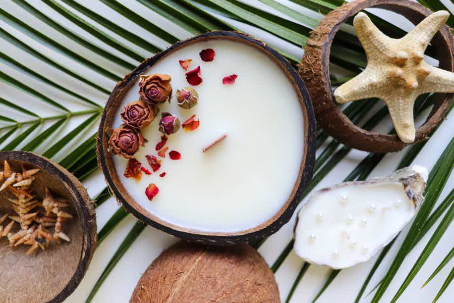 Мастер-класс «Свеча в кокосовой скорлупе» - фото 1