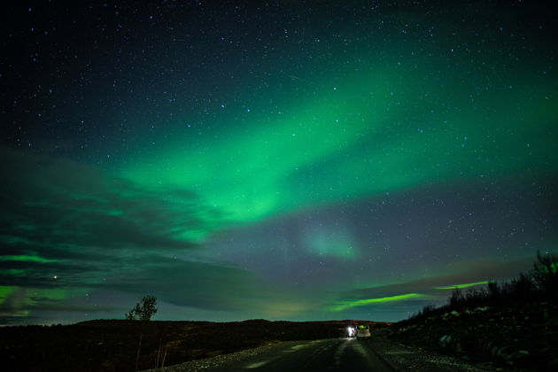 Виды Полярное сияние из Мурманска