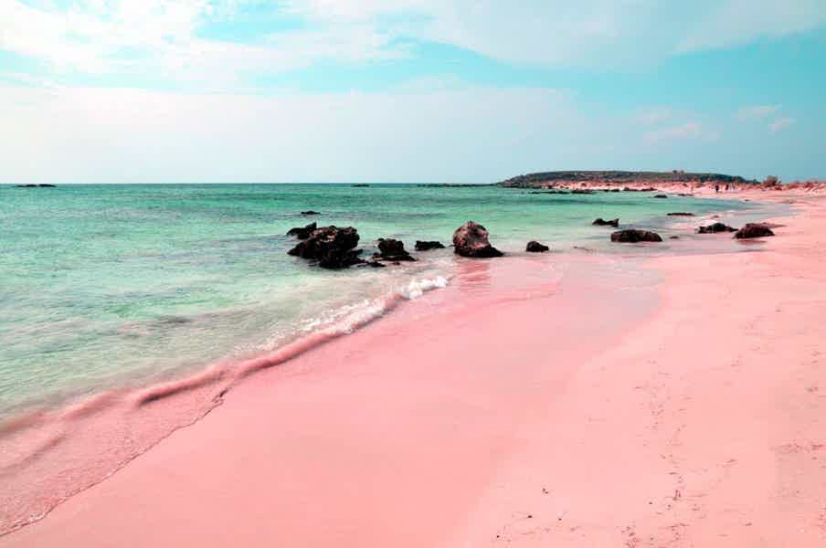 Розовый пляж Элафониси из района Ханья - фото 2