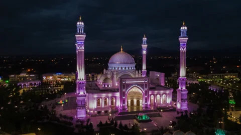 Ночные мечети Чечни и смотровая на Грозный.